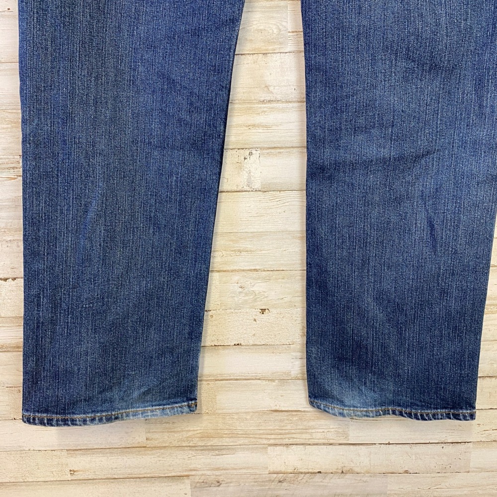 WORN Aged Denim Jeans Men 36x34 Blue Denim Straight Designer Streetwear - Picture 16 of 16
